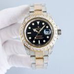 ROLEX Submariner Replica with Diamond Bezel Diamond-encrusted 42MM Black Dial Replica Watch